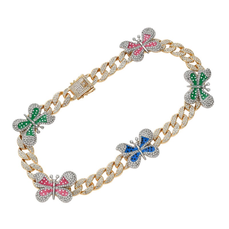 Necklace Accessories Jewelry Butterfly Cuban Chain Hip-Hop Necklace Ins Hip-Hop Necklace Yiwu Jewelry - Image 3